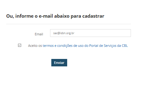 insira o email